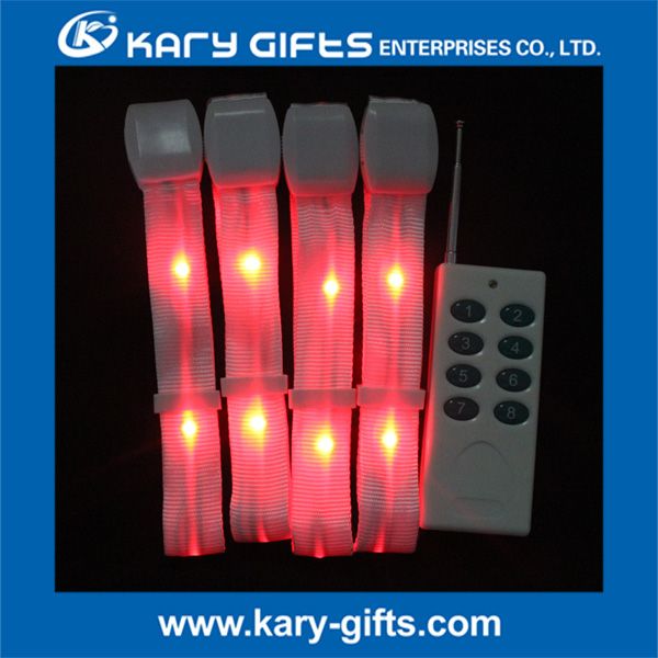 Customized Logo Nylon Bracelet Remote Control Lighting Wristband