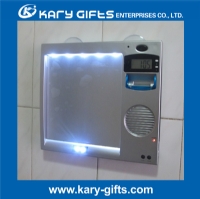 Anti Fog LED Light up Shower Shave Mirror with radio and clock SM-8001